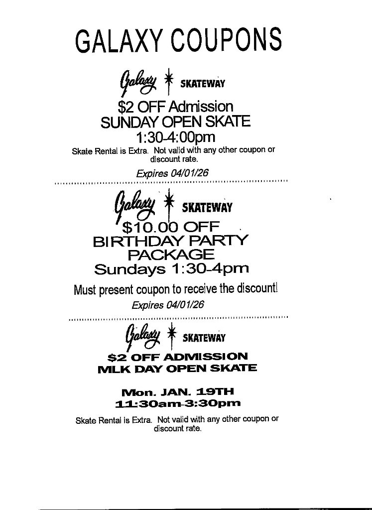 Galaxy Skateway Coupons